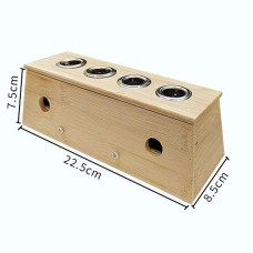 Бамбуковая коробка для прижигания на 4гнезда