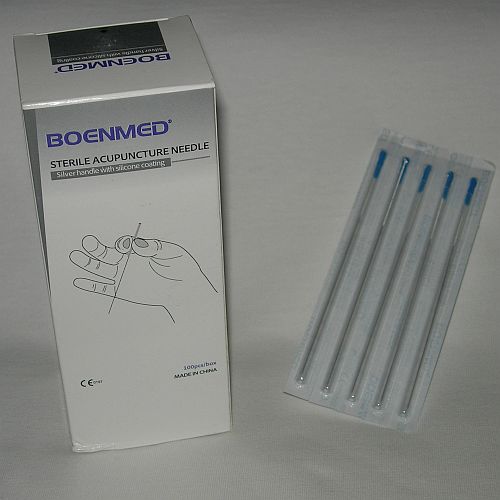 Акупунктурные серебряные иглы 0.35х75мм 100шт с индивидуальной трубкой