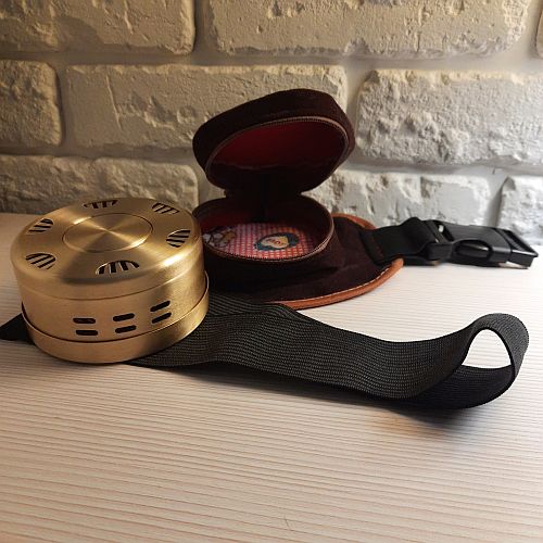 Портативное устройство для прижигания из меди с крышкой и тканевым чехлом Портативное устройство для прижигания из меди с крышкой и тканевым чехлом