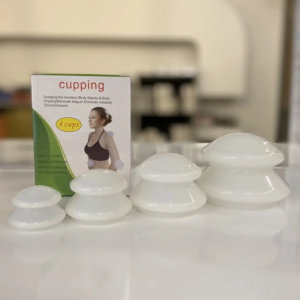 Набор белых силиконовых банок для вакуумного массажа 4штуки Набор белых силиконовых банок для вакуумного массажа 4штуки